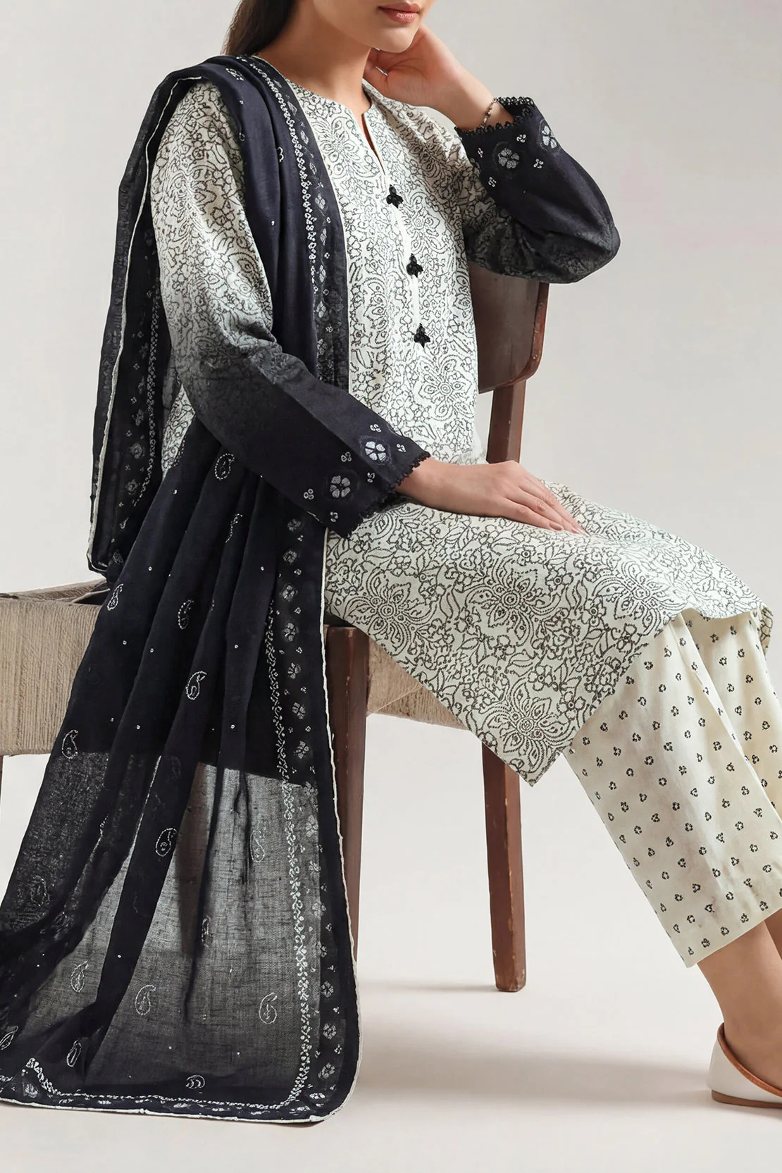 Printed Lawn Stitched Shirt - Image 3