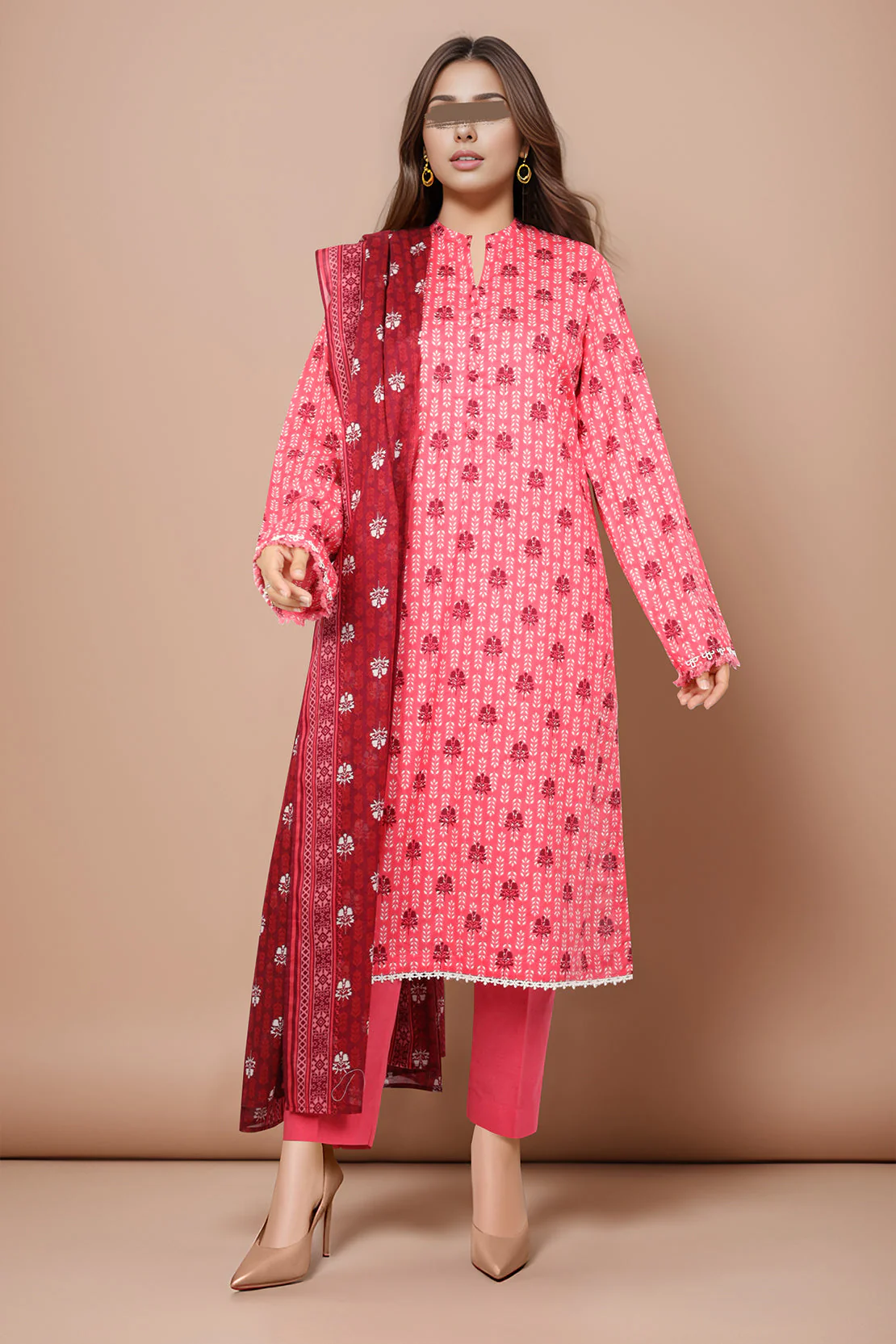 Printed Lawn Stitched/Unstitched 2 Piece (Shirt/Dupatta) - Image 2