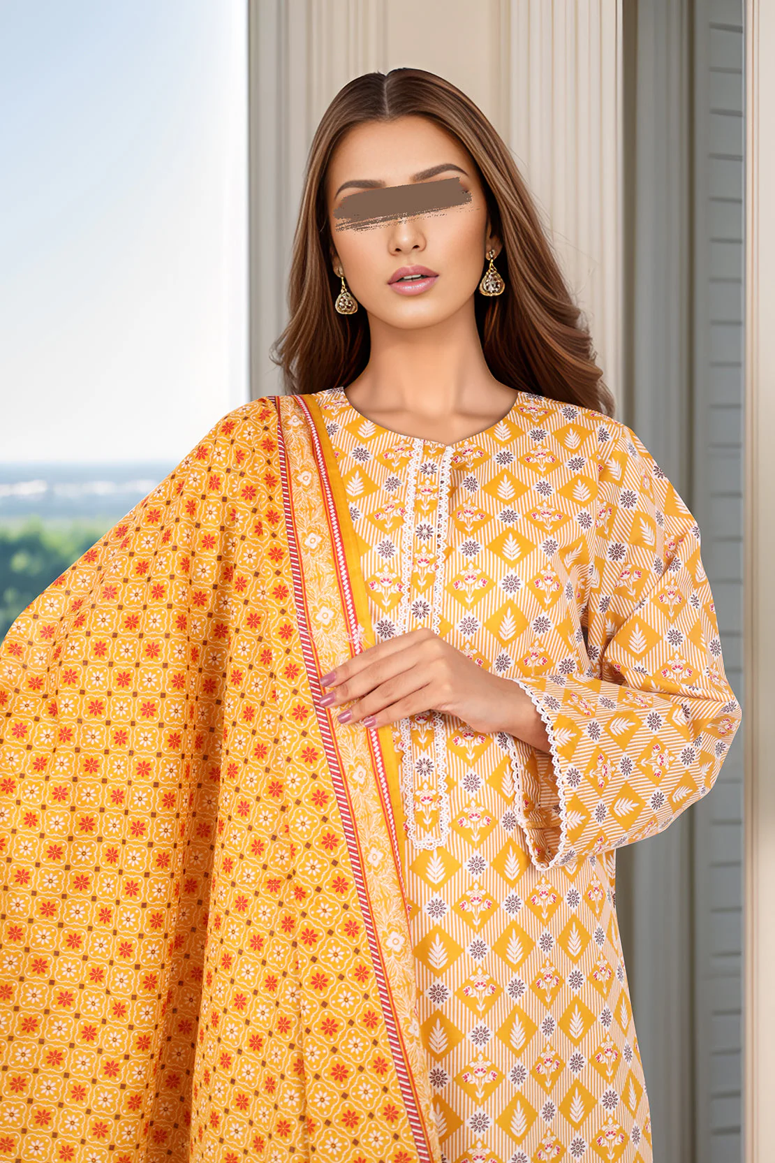 Printed Lawn Stitched/Unstitched 2 Piece (Shirt/Dupatta) - Image 5