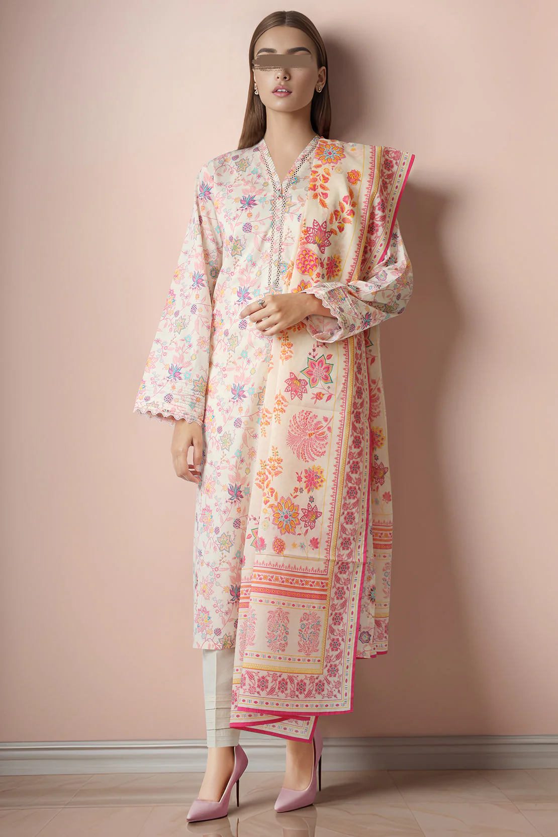 Printed Lawn Stitched/Unstitched 2 Piece (Shirt/Dupatta) - Image 3