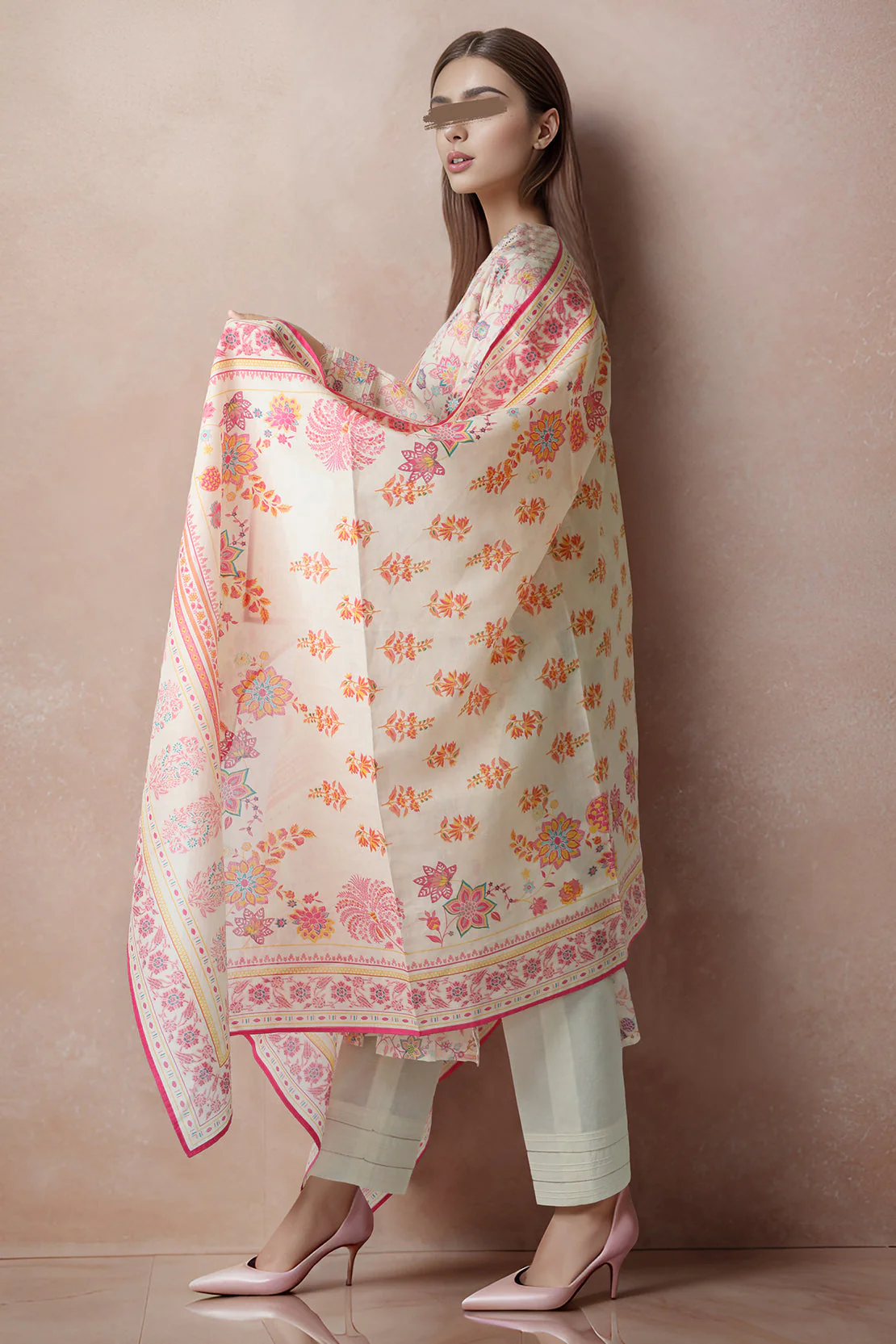 Printed Lawn Stitched/Unstitched 2 Piece (Shirt/Dupatta) - Image 4