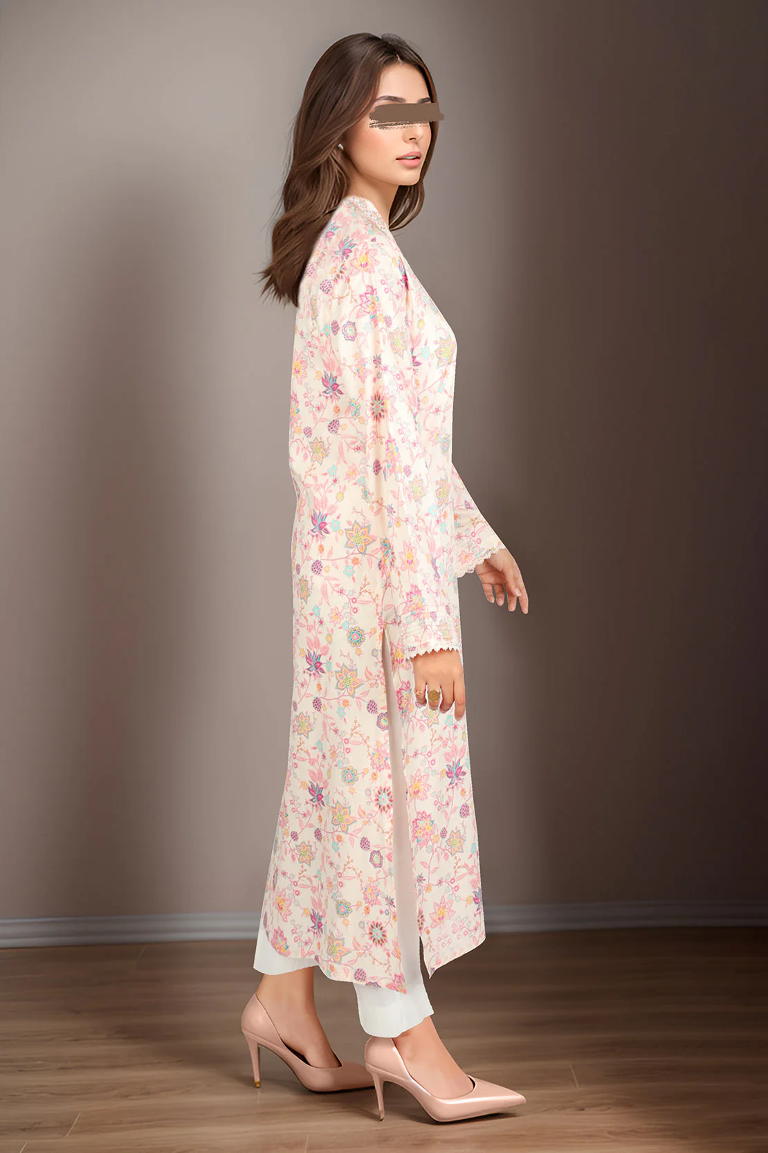 Printed Lawn Stitched/Unstitched 2 Piece (Shirt/Dupatta) - Image 5