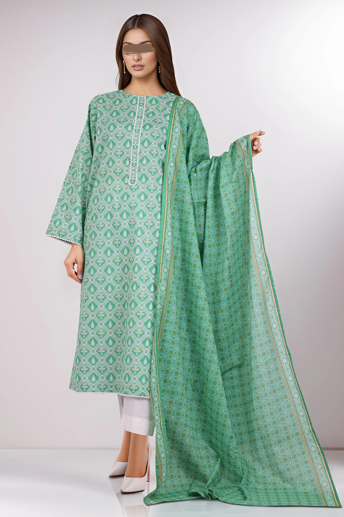 Printed Lawn Stitched/Unstitched 2 Piece (Shirt/Dupatta) - Image 4