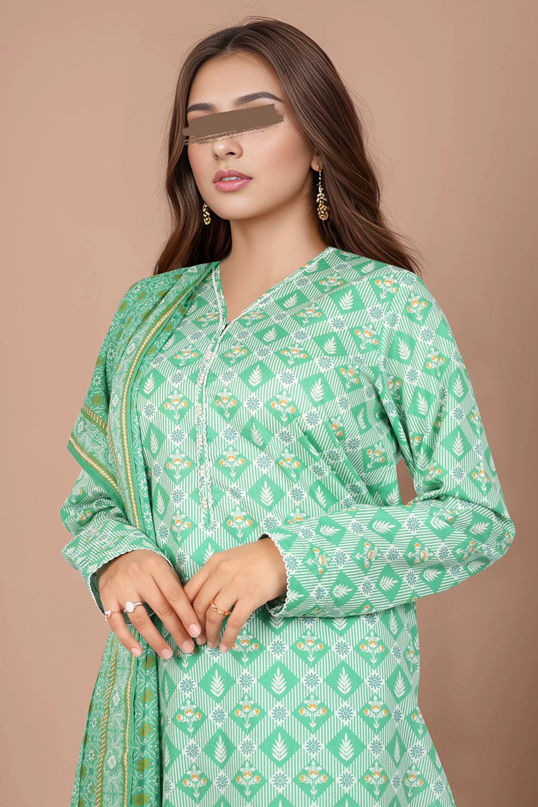 Printed Lawn Stitched/Unstitched 2 Piece (Shirt/Dupatta) - Image 5
