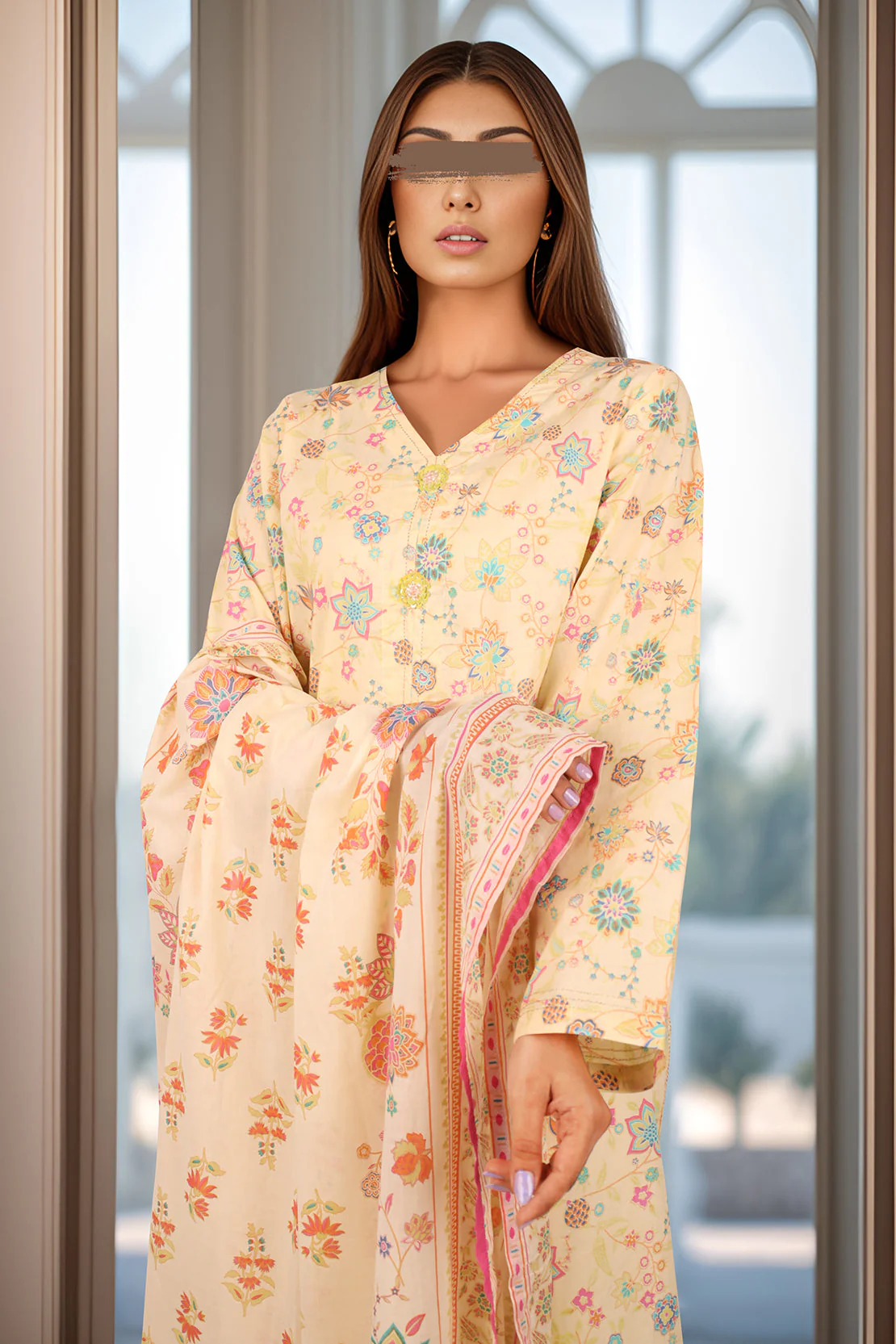 Printed Lawn Stitched/Unstitched 2 Piece (Shirt/Dupatta) - Image 5
