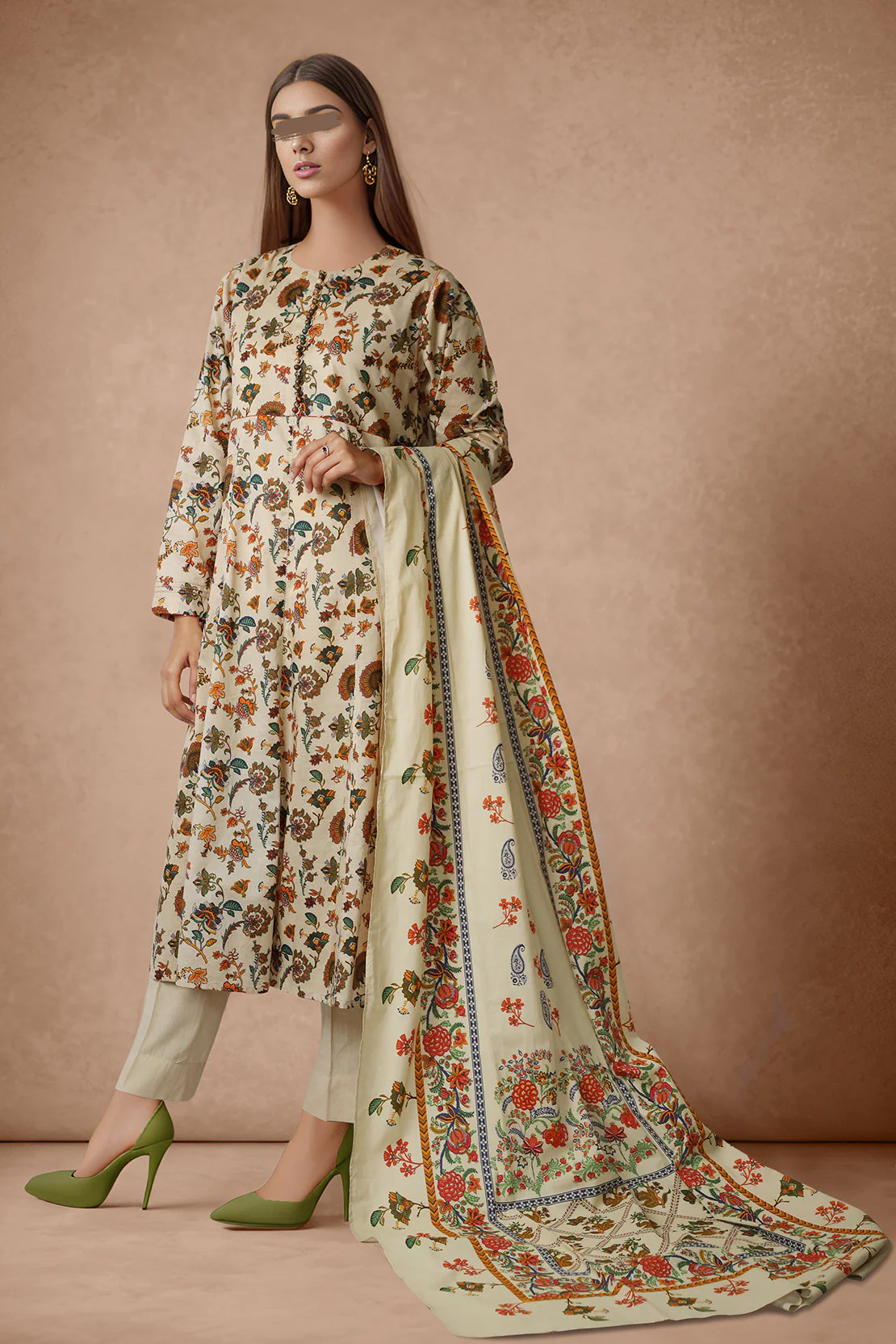 Printed Lawn Stitched/Unstitched 2 Piece (Shirt/Dupatta)