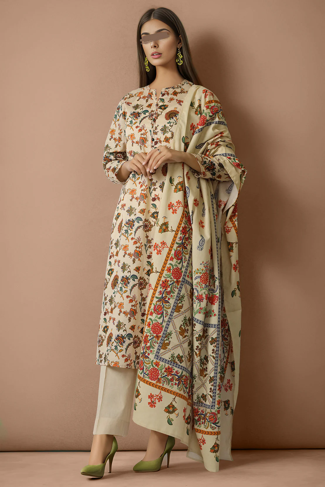Printed Lawn Stitched/Unstitched 2 Piece (Shirt/Dupatta) - Image 2