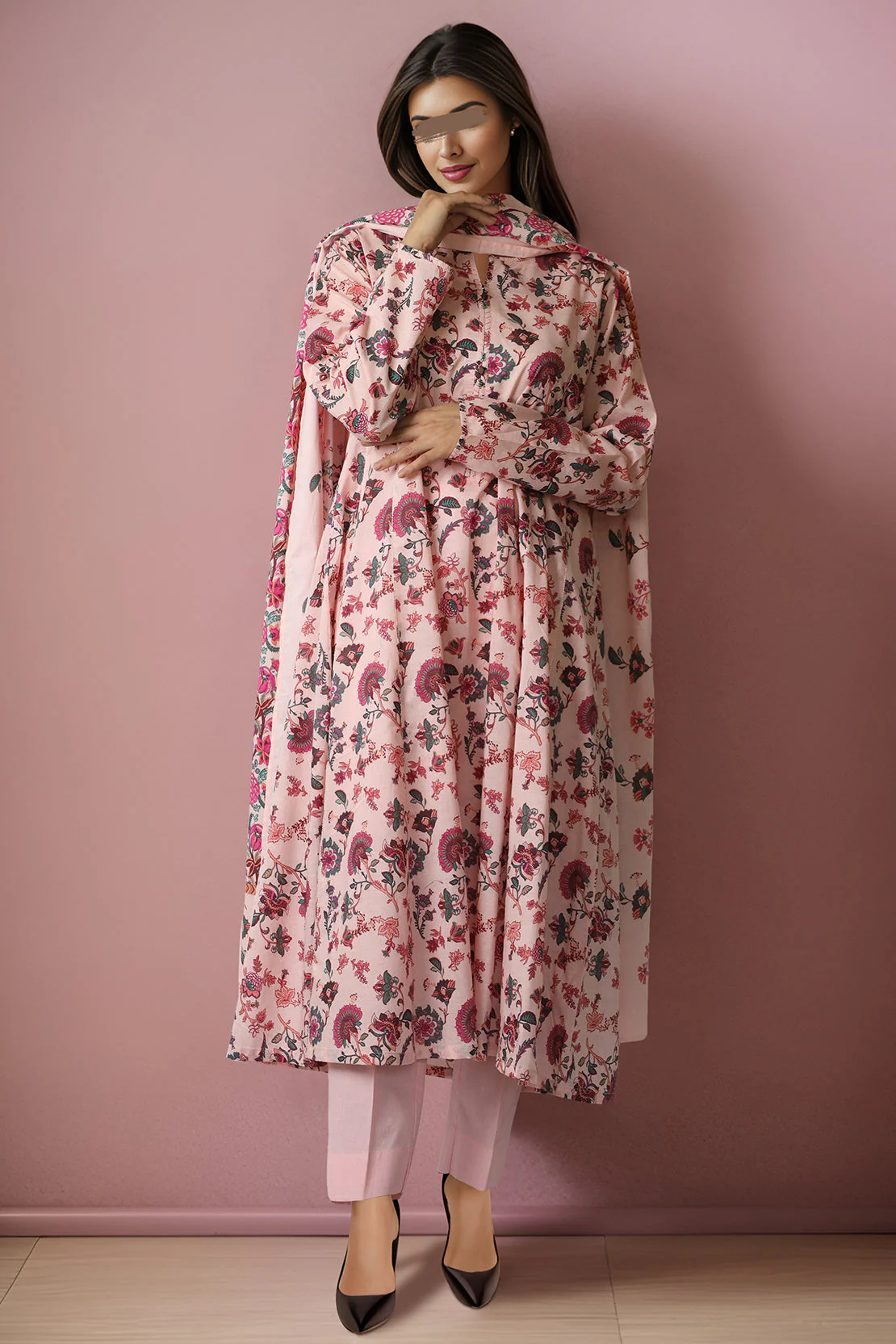 Printed Lawn Stitched/Unstitched 2 Piece (Shirt/Dupatta)