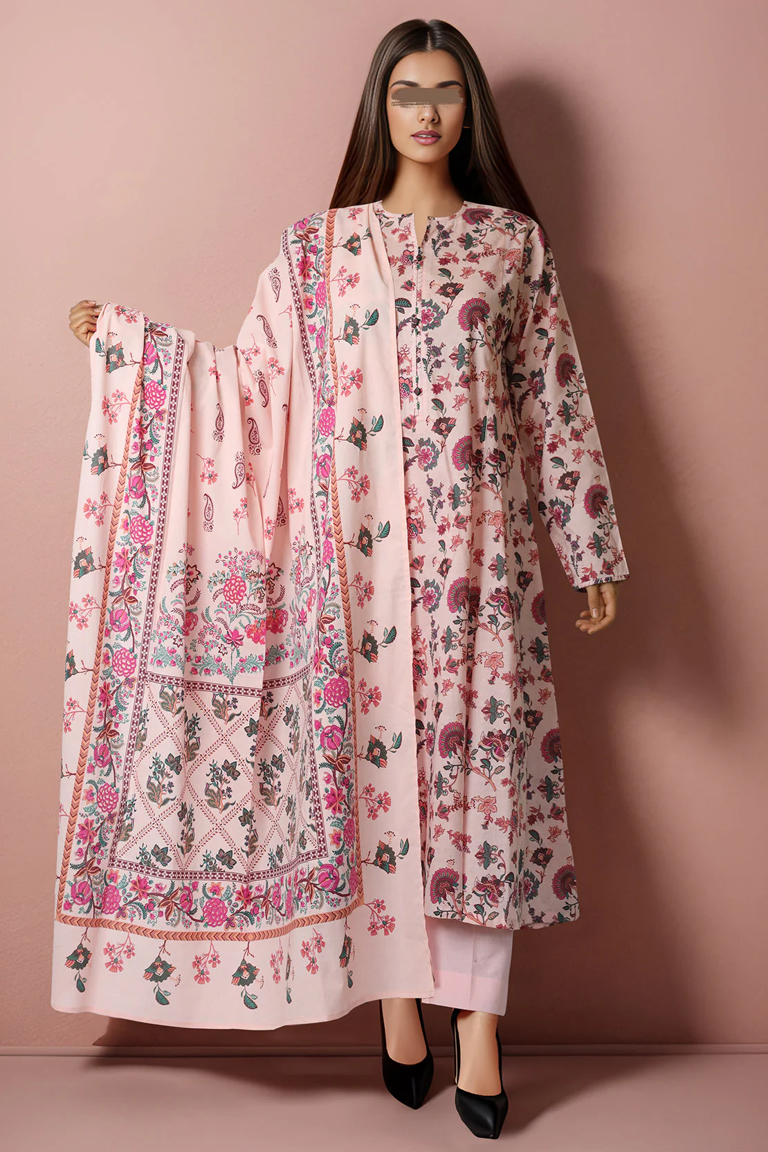 Printed Lawn Stitched/Unstitched 2 Piece (Shirt/Dupatta) - Image 8
