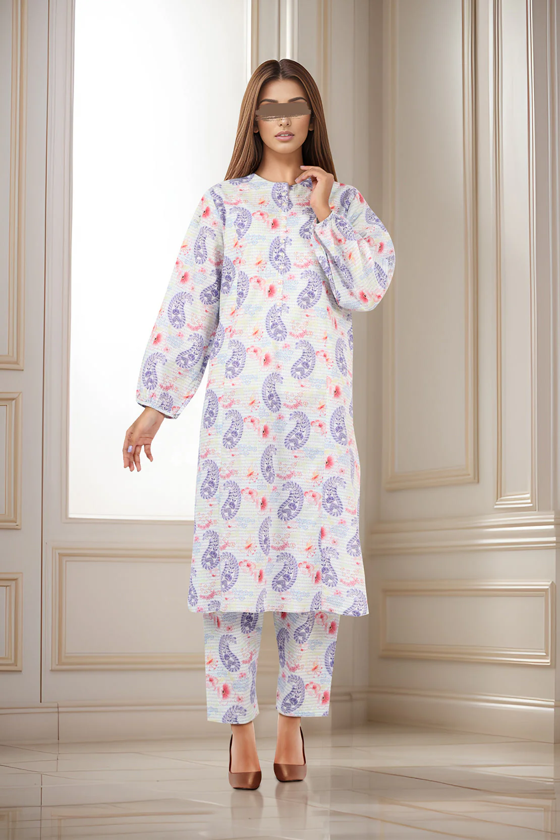 Printed Lawn Stitched/Unstitched 2 Piece (Shirt/Trouser) - Image 3