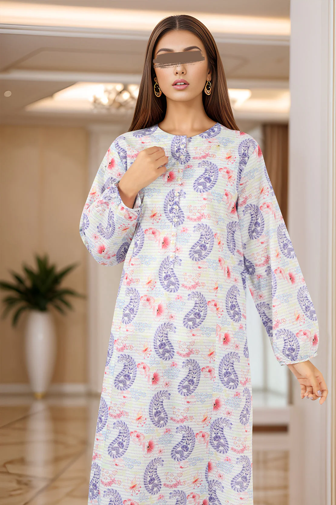 Printed Lawn Stitched/Unstitched 2 Piece (Shirt/Trouser) - Image 4