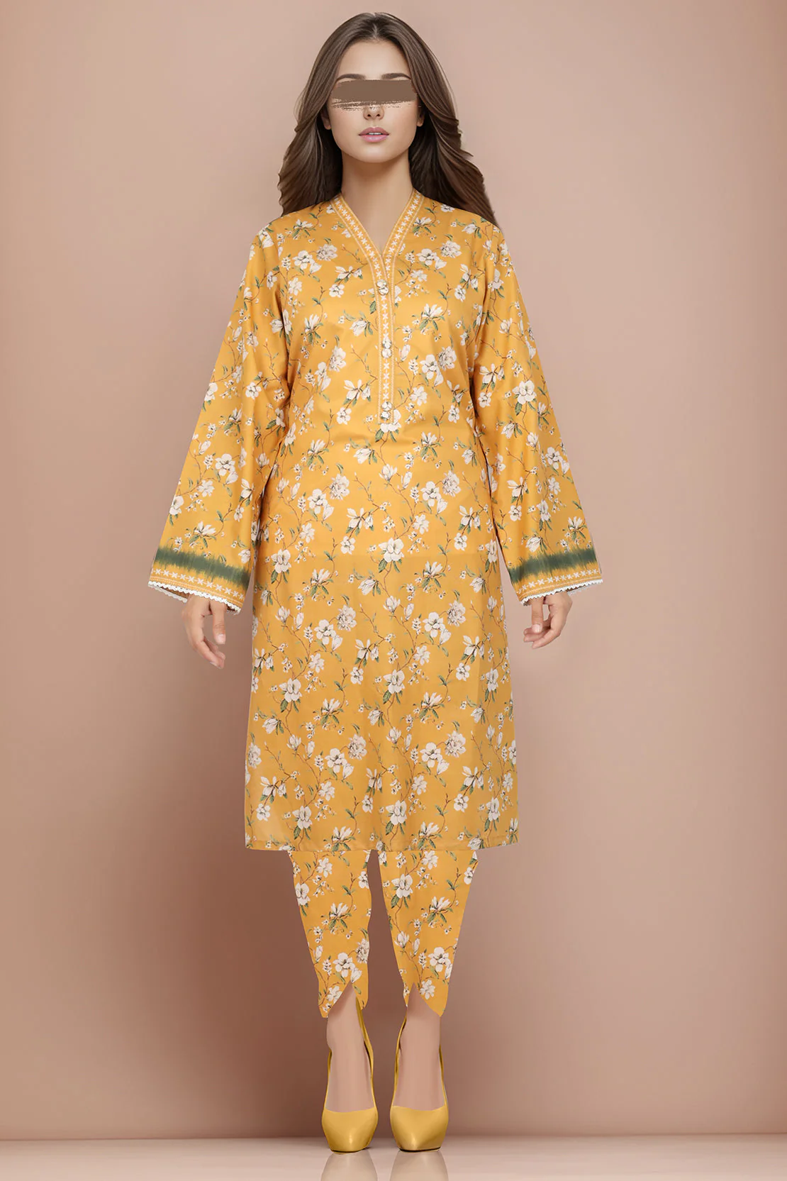 Printed Lawn Stitched/Unstitched 2 Piece (Shirt/Trouser) - Image 2