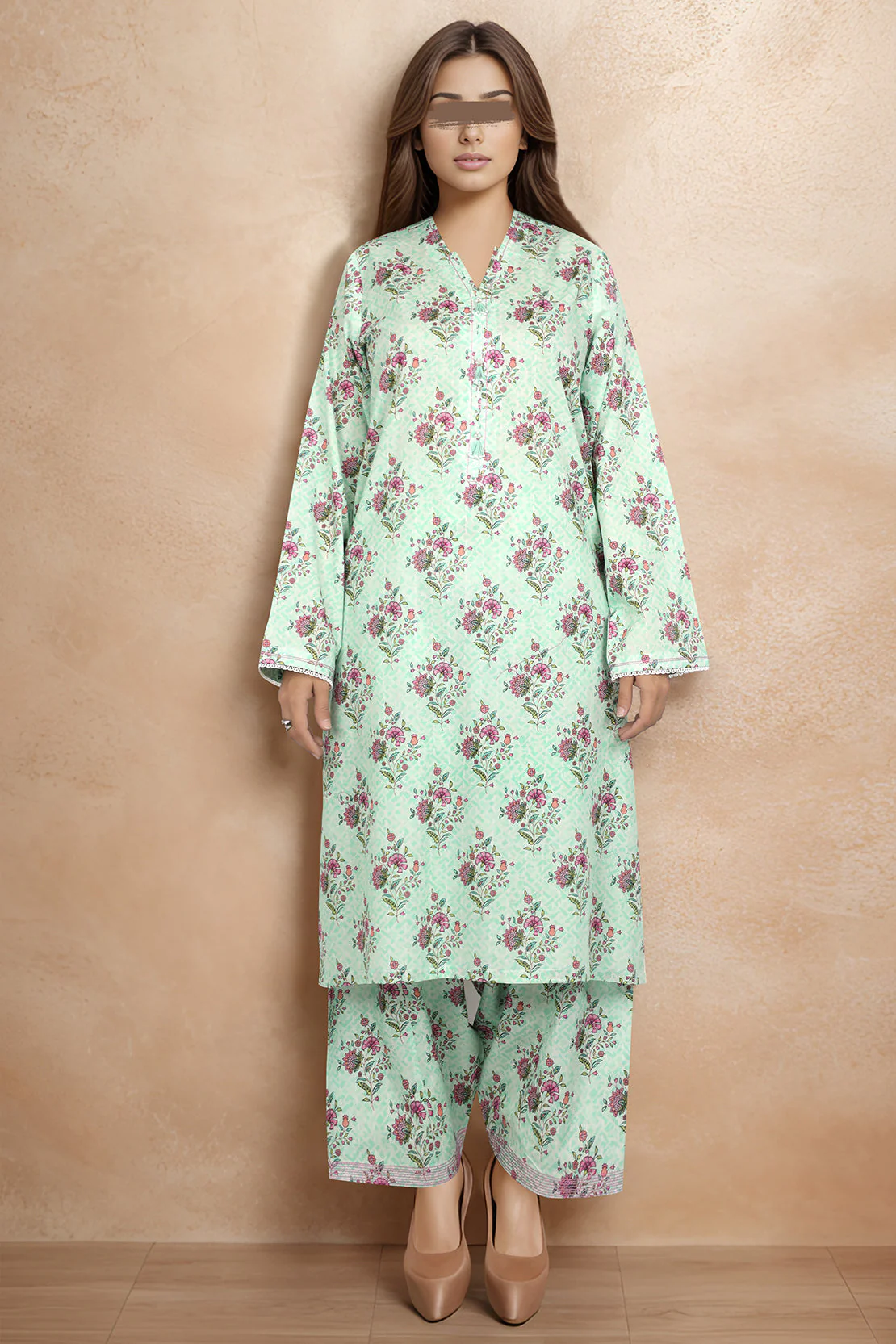 Printed Lawn Stitched/Unstitched 2 Piece (Shirt/Trouser) - Image 2