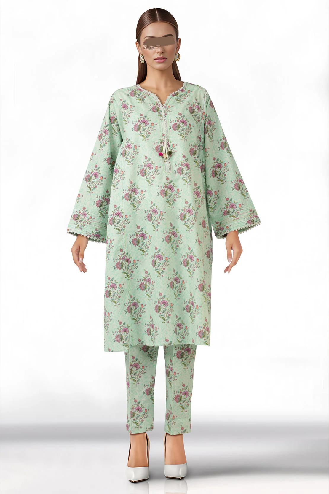 Printed Lawn Stitched/Unstitched 2 Piece (Shirt/Trouser) - Image 3