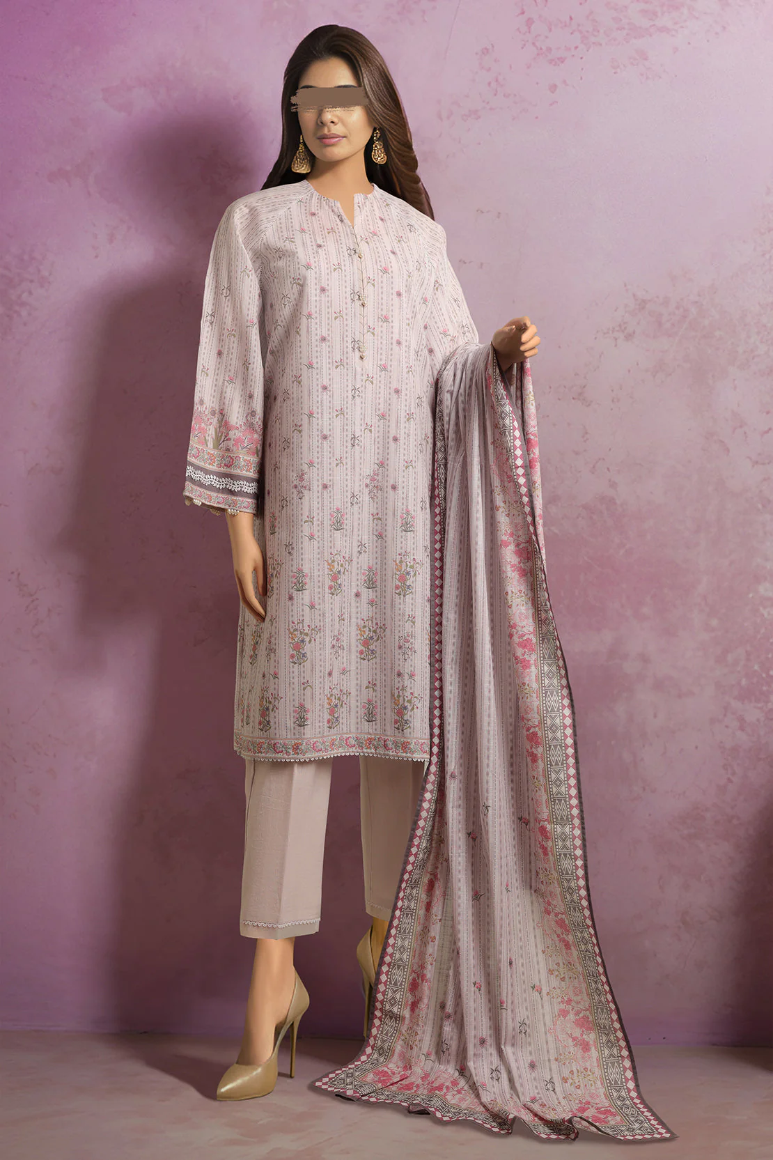 Printed Lawn Stitched/Unstitched 3 Piece - Image 2