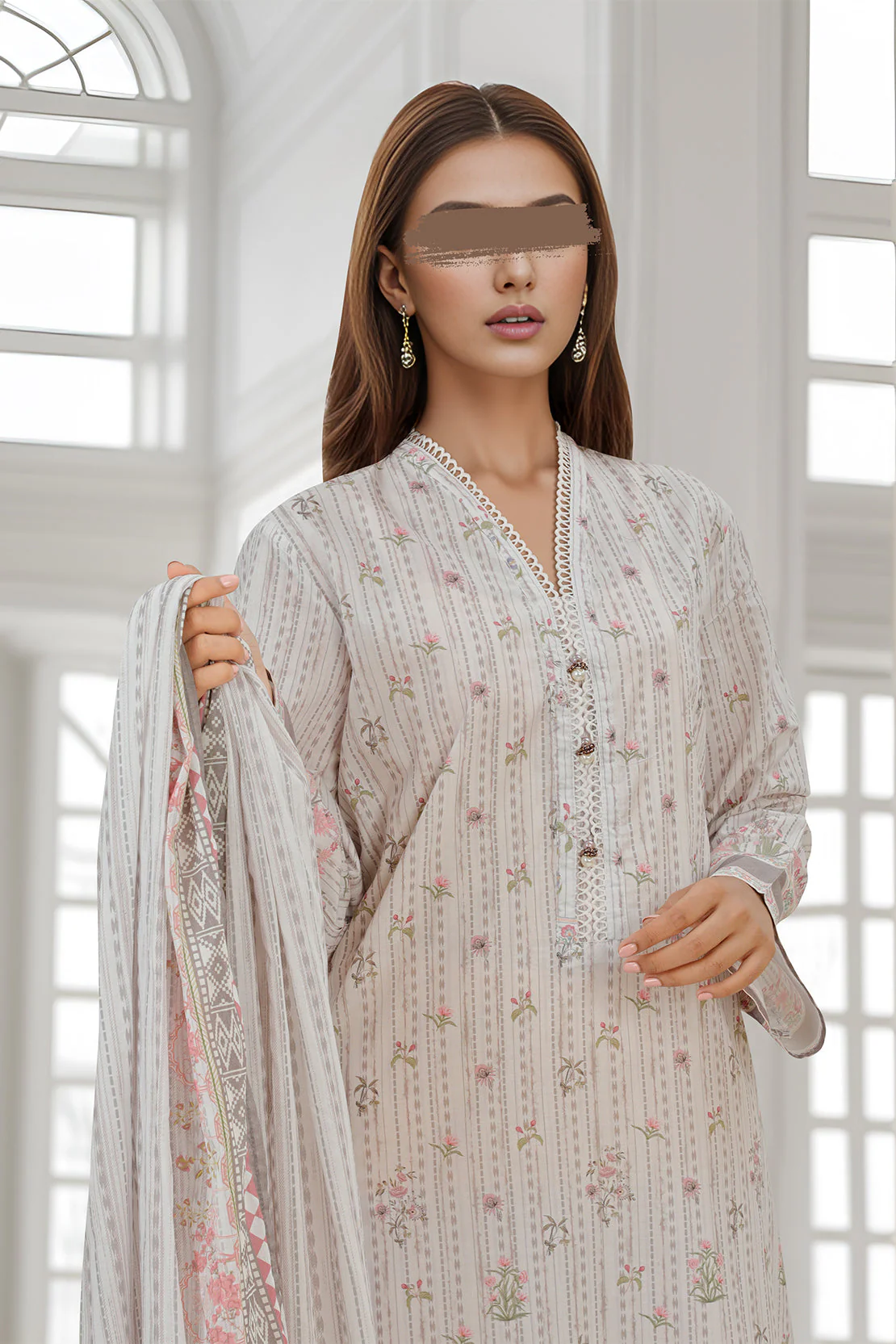 Printed Lawn Stitched/Unstitched 3 Piece - Image 4