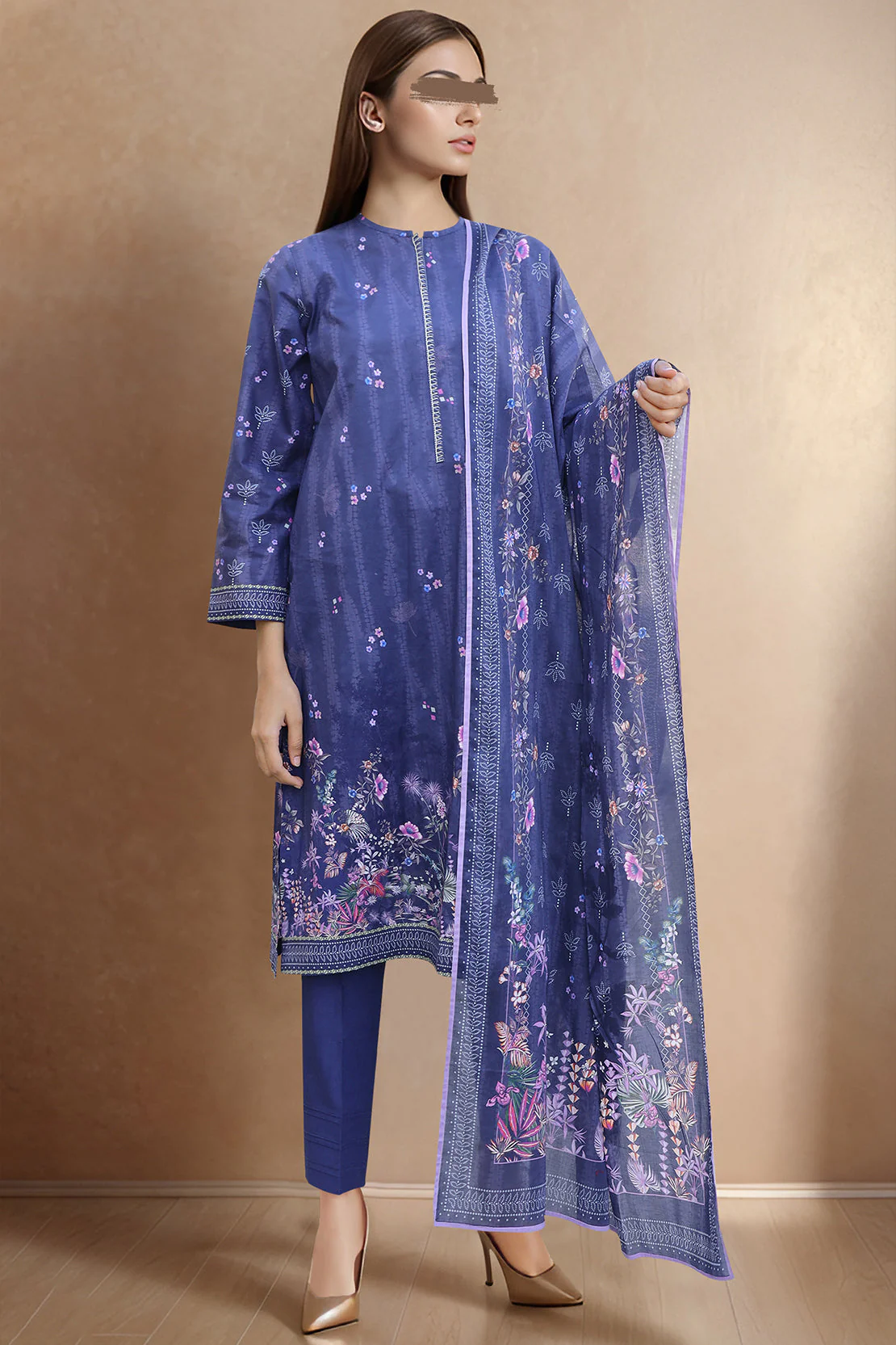 Printed Lawn Stitched/Unstitched 3 Piece - Image 2