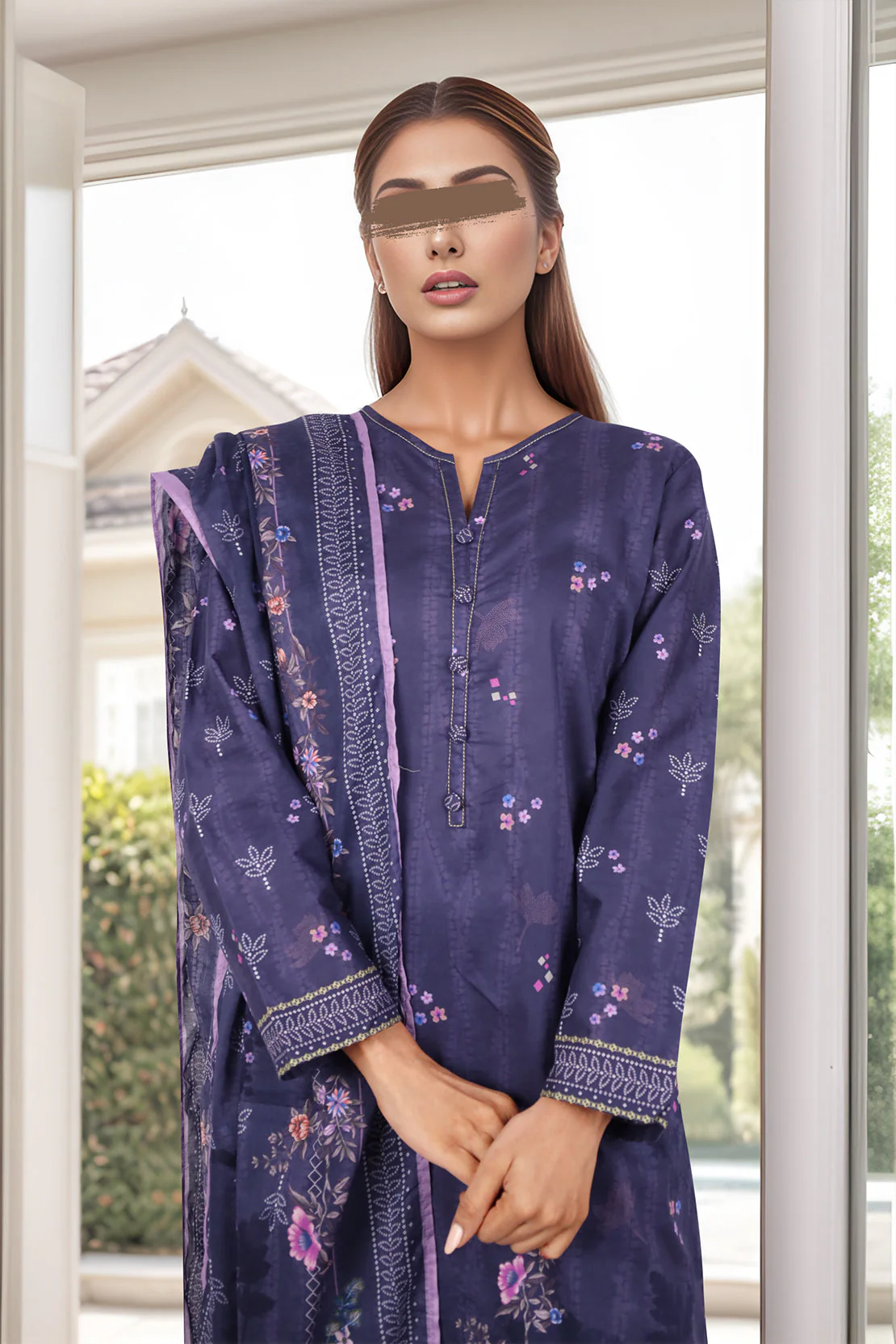 Printed Lawn Stitched/Unstitched 3 Piece - Image 6