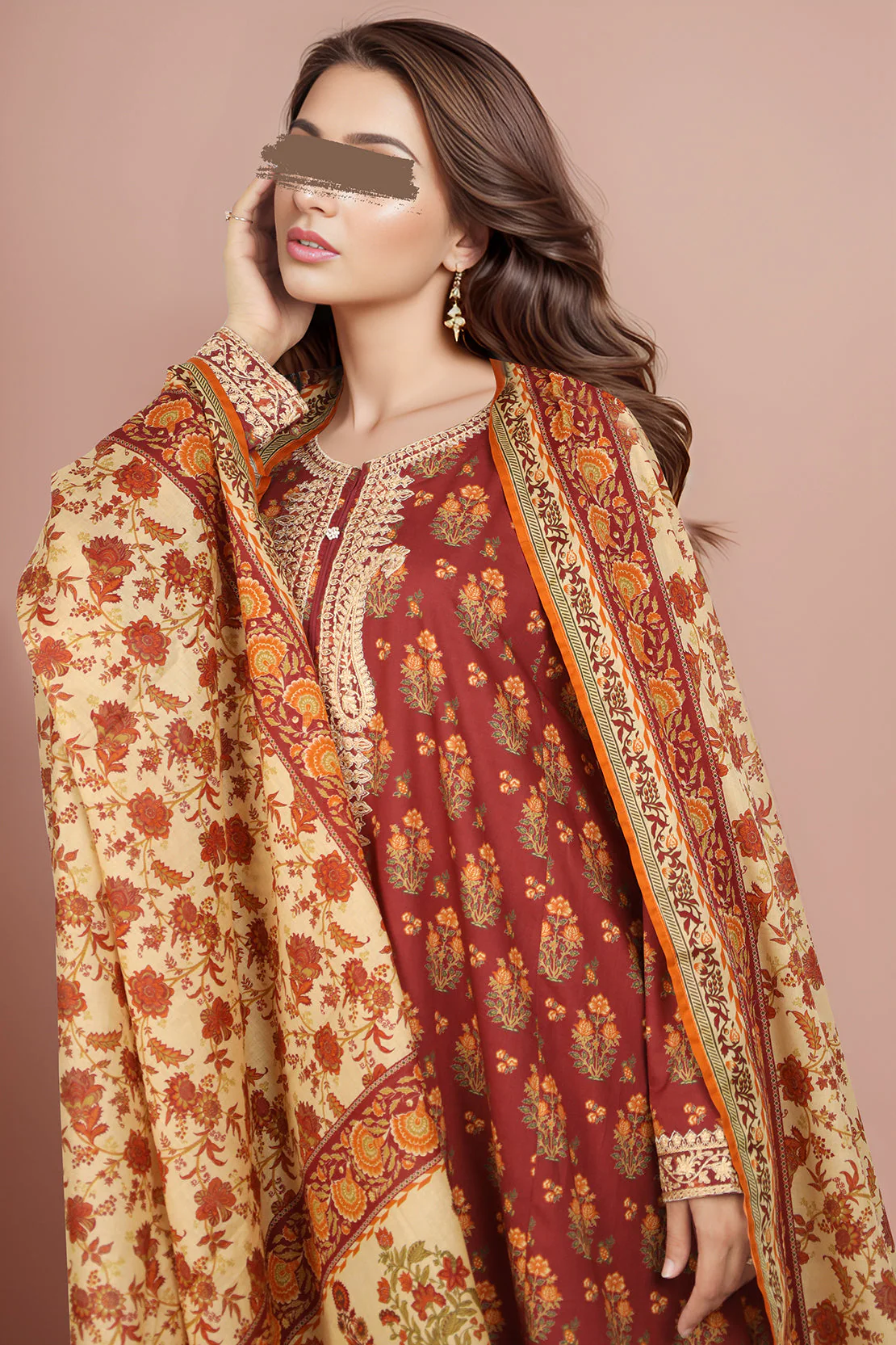 Printed Lawn Stitched/Unstitched 3 Piece - Image 3
