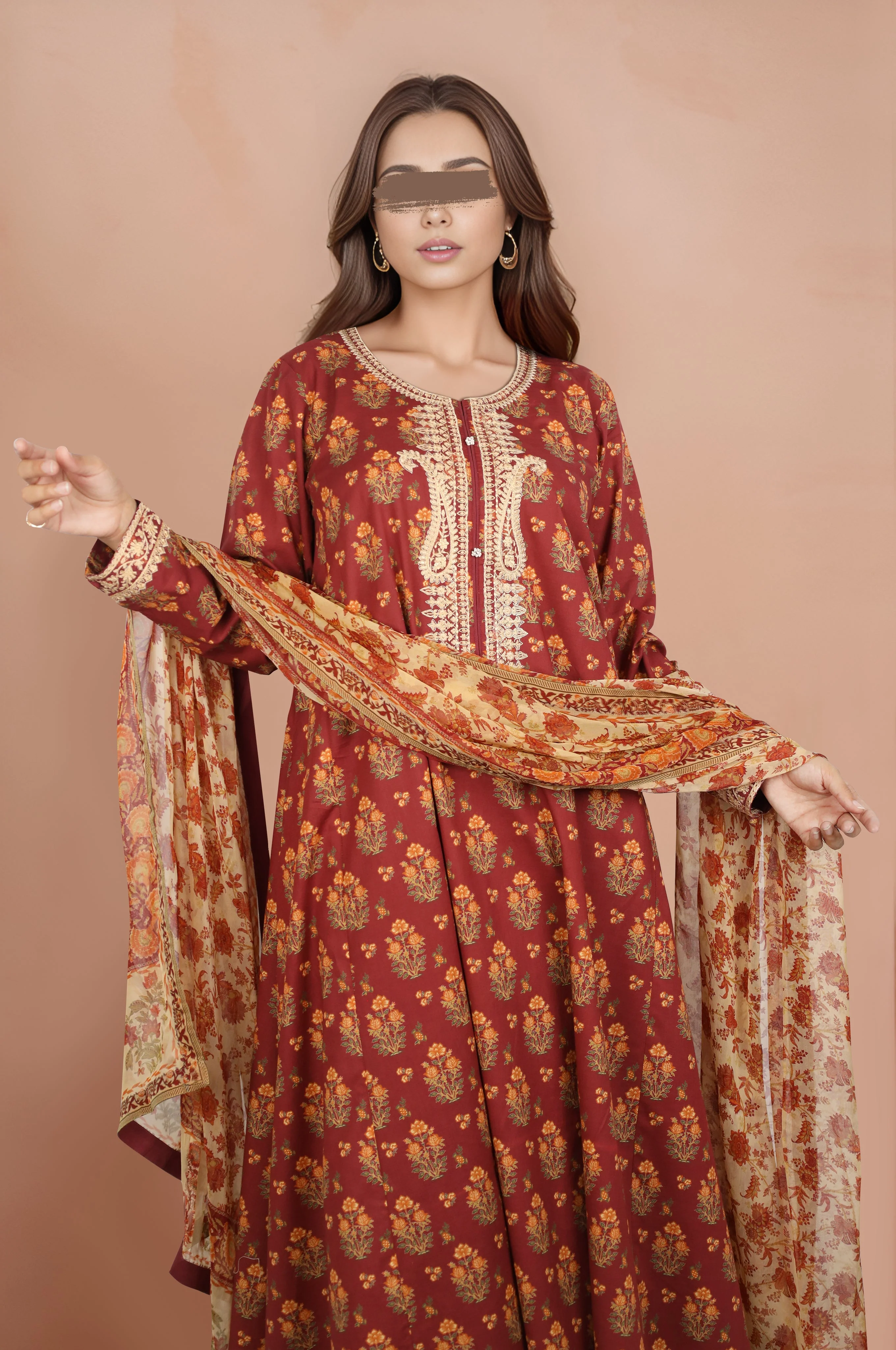 Printed Lawn Stitched/Unstitched 3 Piece - Image 4