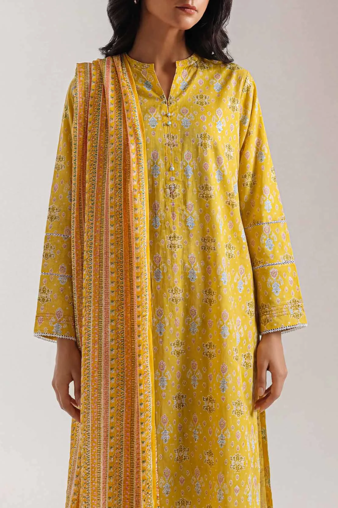 Printed Lawn Stitched/Unstitched 3 Piece - Image 2