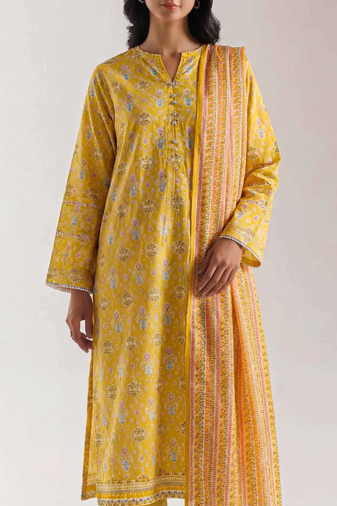 Printed Lawn Stitched/Unstitched 3 Piece - Image 3