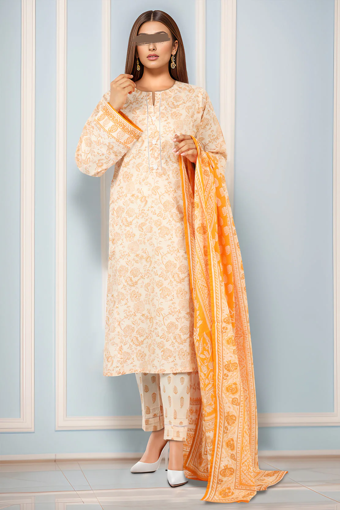 Printed Lawn Stitched/Unstitched 3 Piece - Image 2