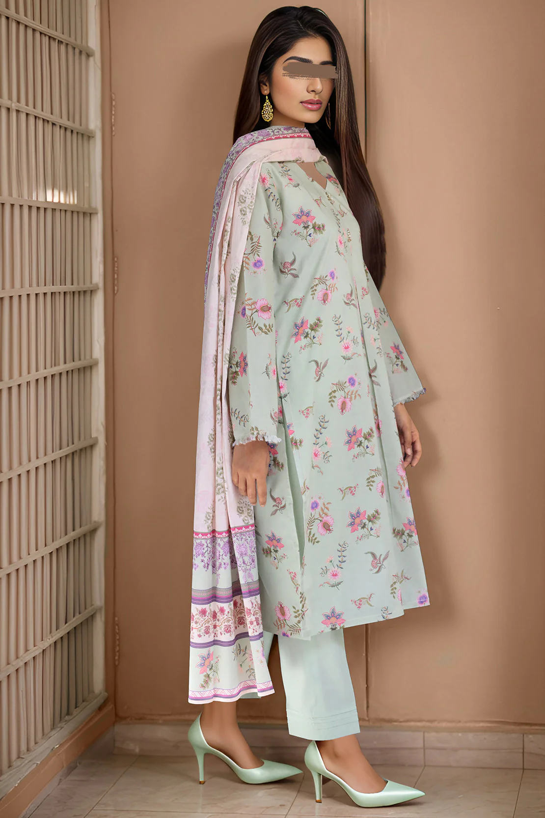 Printed Lawn Stitched/Unstitched 3 Piece - Image 3