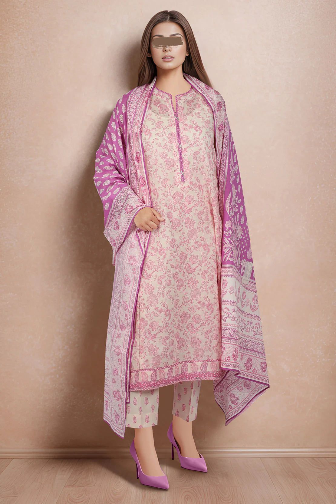 Printed Lawn Stitched/Unstitched 3 Piece - Image 3