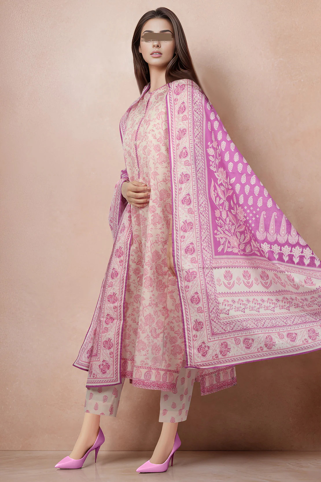 Printed Lawn Stitched/Unstitched 3 Piece - Image 4