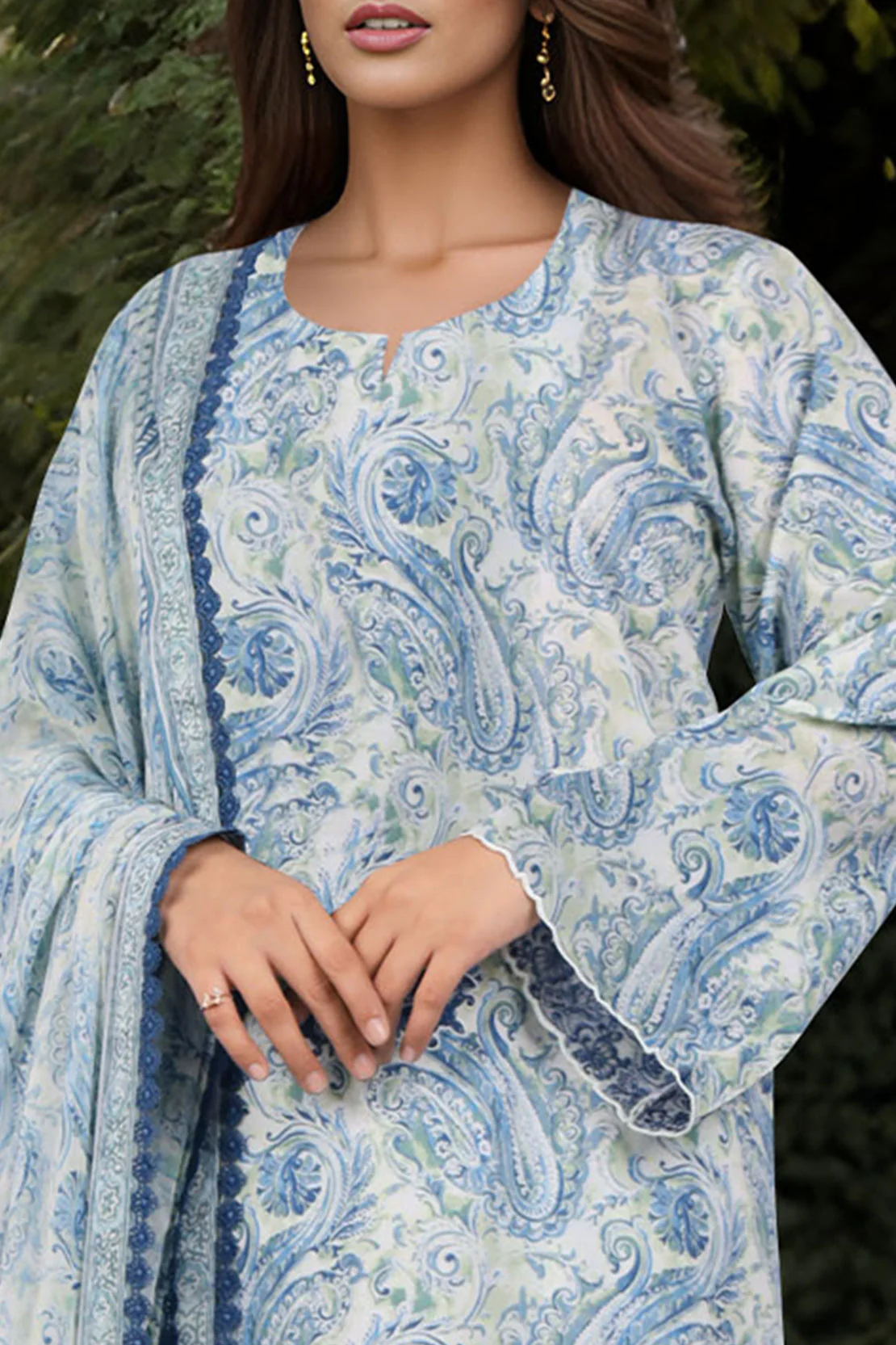 Printed Lawn Unstitched Shirt - Image 2