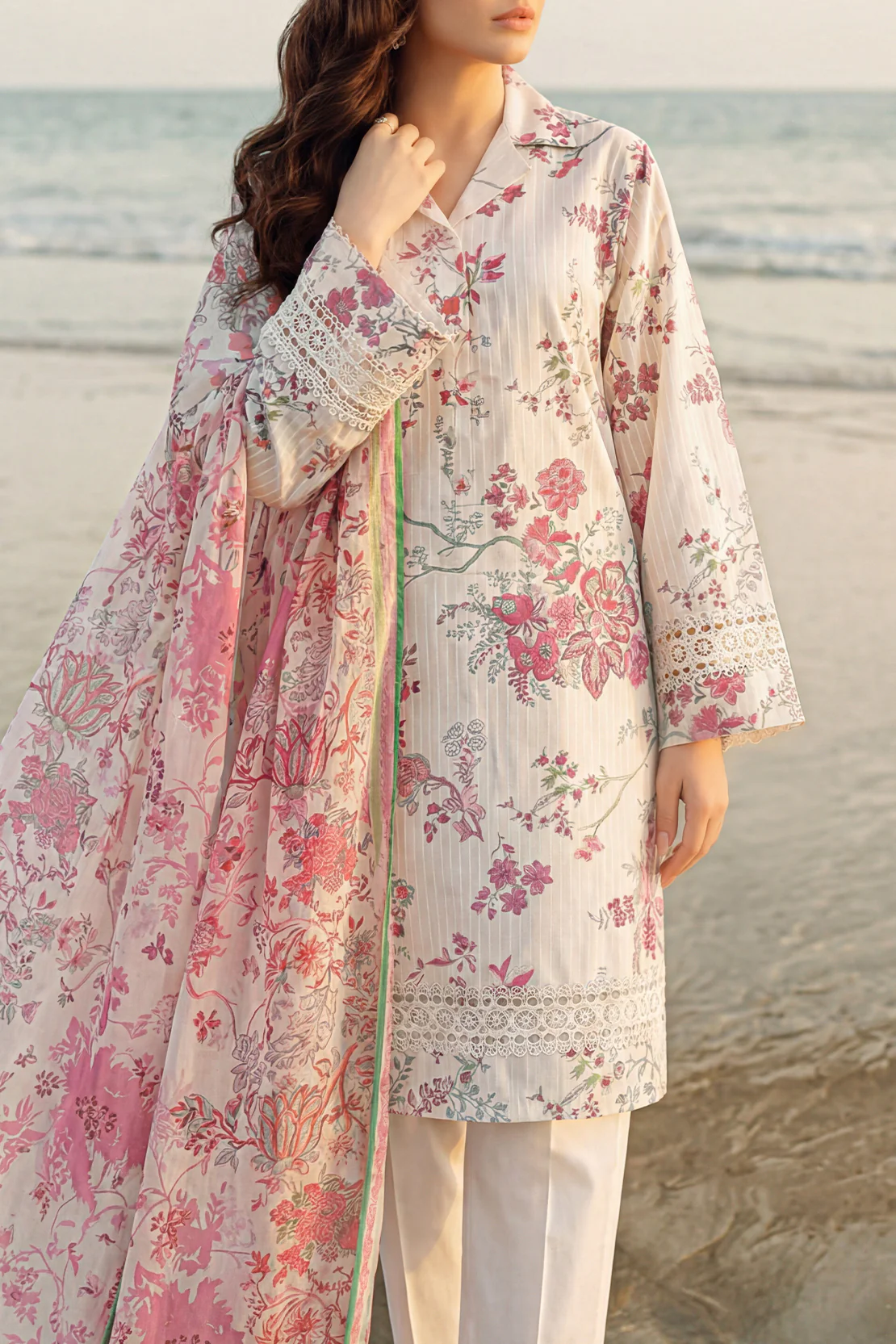 Printed Lawn Unstitched Shirt - Image 3
