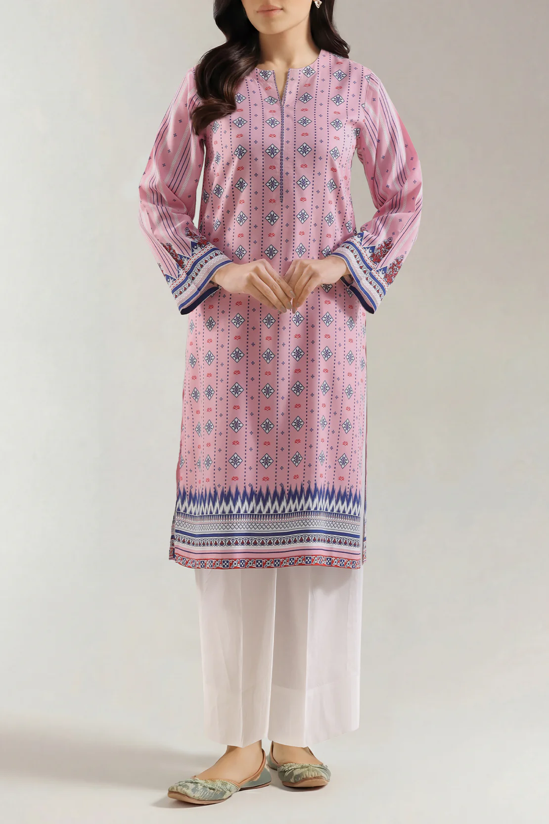 Printed Linen Stitched Shirt