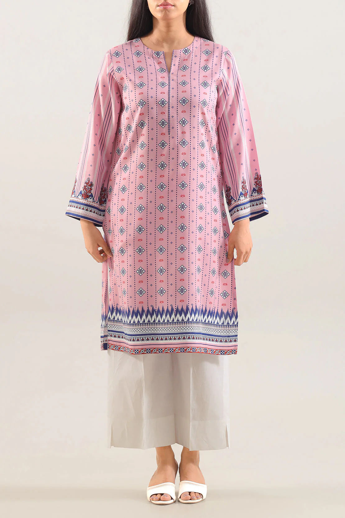 Printed Linen Stitched Shirt - Image 3