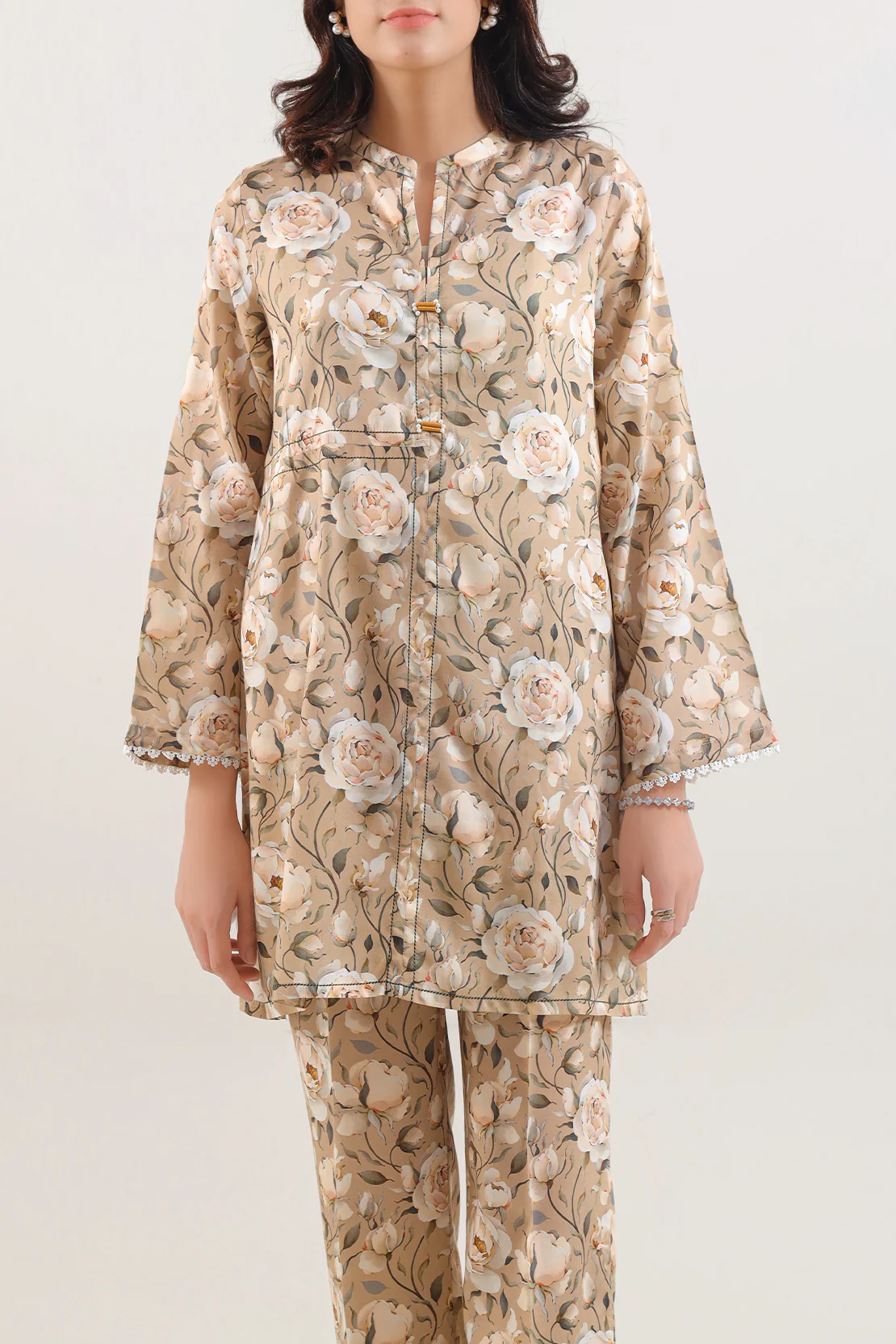 Printed Lyocell Stitched 2 Piece (Shirt/Trouser) - Image 2