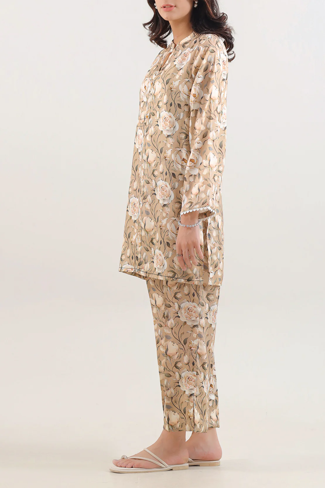 Printed Lyocell Stitched 2 Piece (Shirt/Trouser) - Image 3