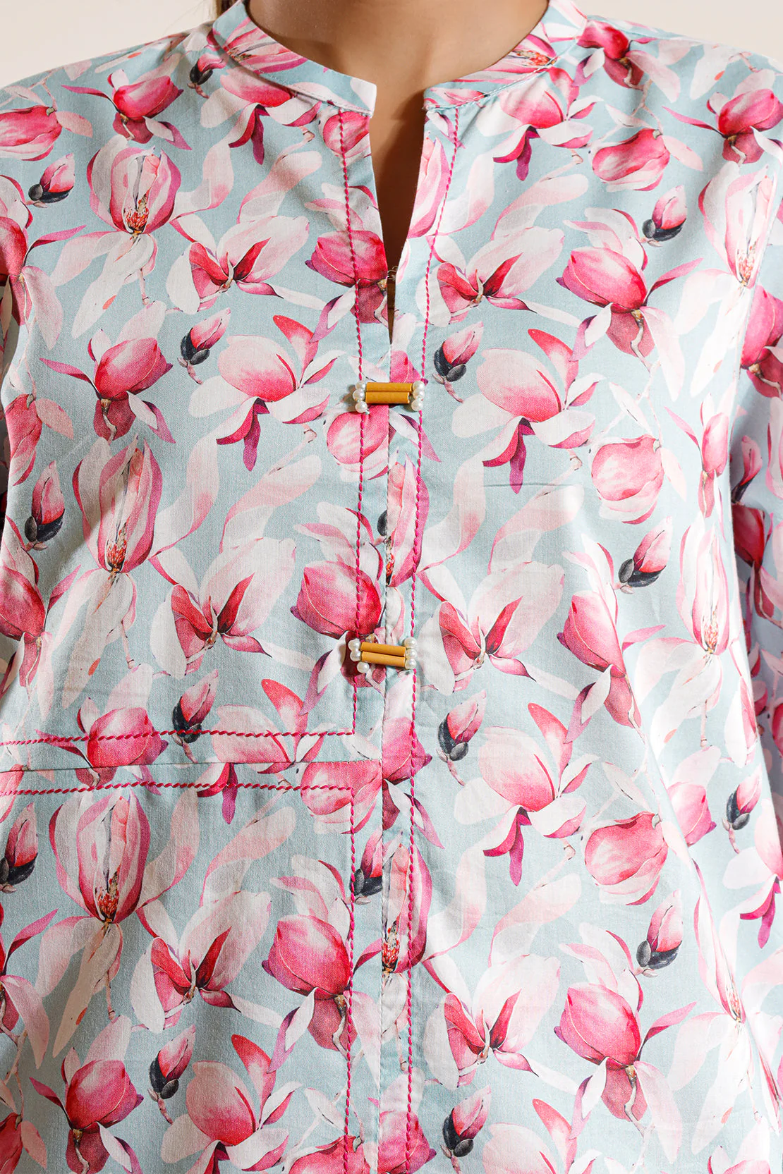 Printed Lyocell Stitched 2 Piece (Shirt/Trouser) - Image 5