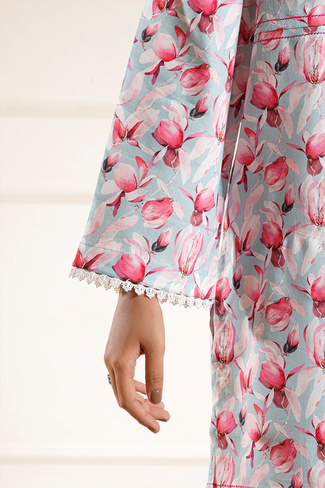 Printed Lyocell Stitched 2 Piece (Shirt/Trouser) - Image 6