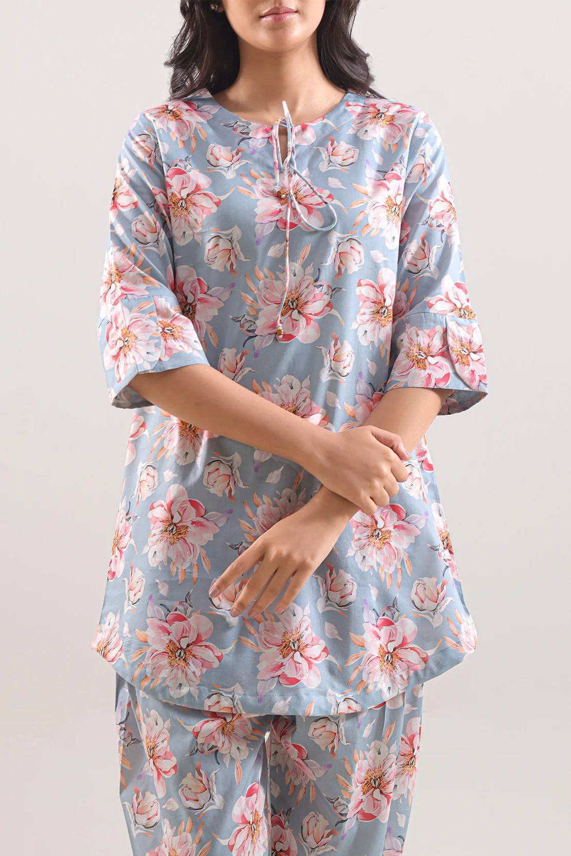 Printed Lyocell Stitched 2 Piece (Shirt/Trouser) - Image 2