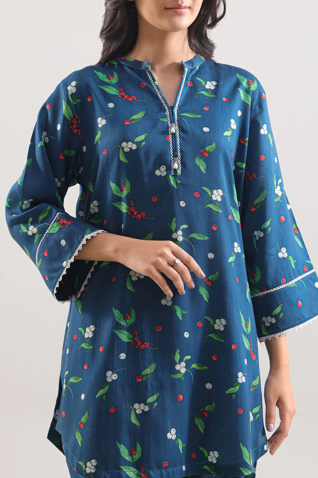 Printed Lyocell Stitched 2 Piece (Shirt/Trouser) - Image 3