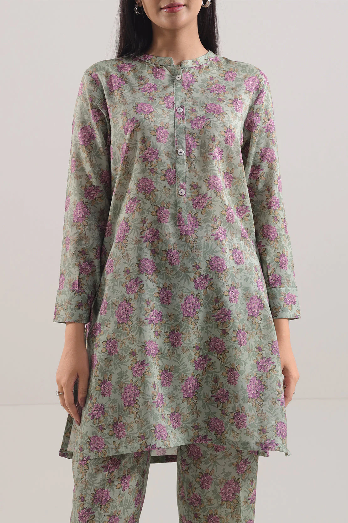 Printed Silk Touch Stitched 2 Piece (Shirt/Trouser) - Image 2