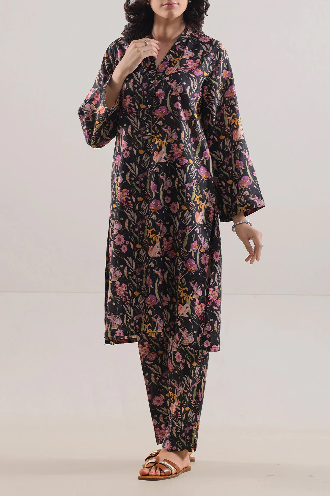 Printed Silk Touch Stitched 2 Piece (Shirt/Trouser) - Image 3