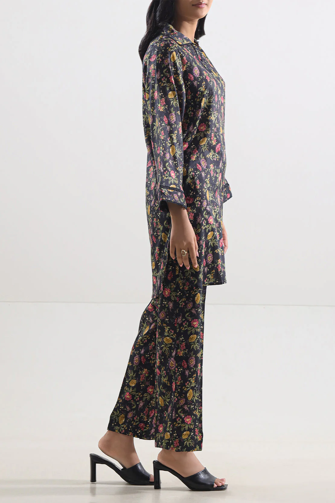 Printed Lyocell Stitched 2 Piece (Shirt/Trouser) - Image 2