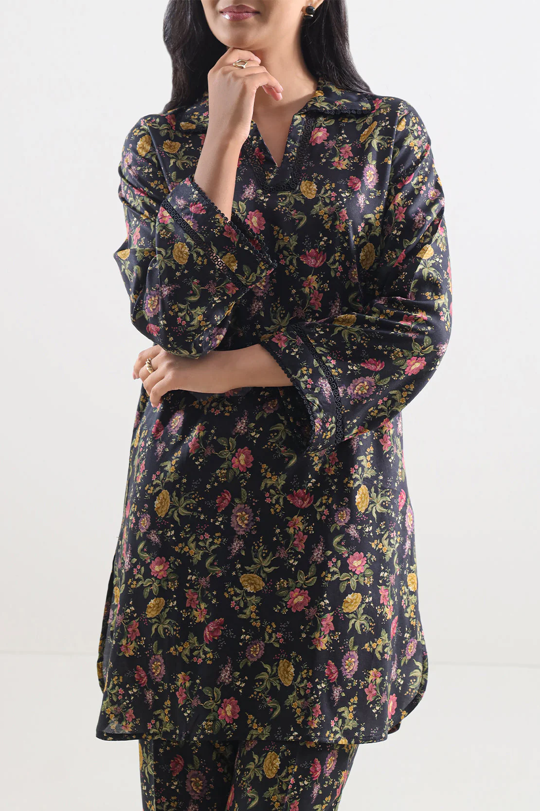 Printed Lyocell Stitched 2 Piece (Shirt/Trouser) - Image 3