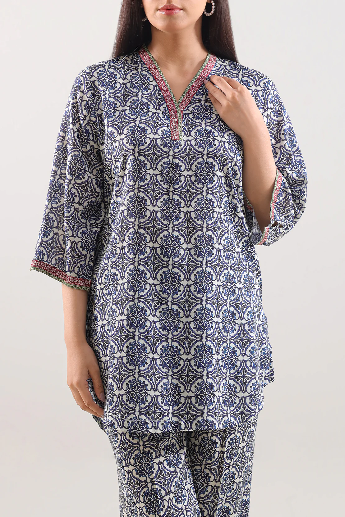 Printed Silk Touch Stitched 2 Piece (Shirt/Trouser) - Image 2