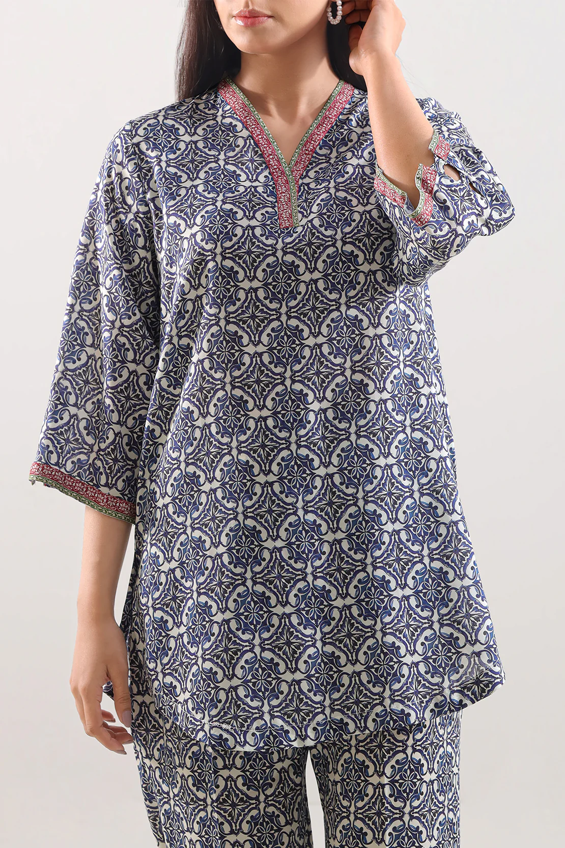 Printed Silk Touch Stitched 2 Piece (Shirt/Trouser) - Image 3