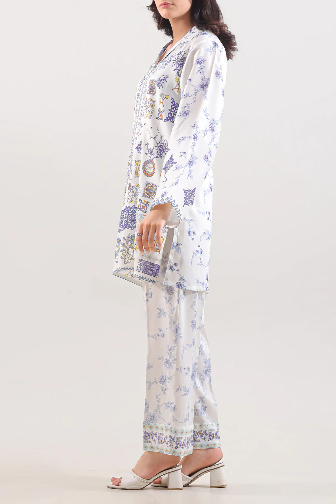 Printed Silk Touch Stitched 2 Piece (Shirt/Trouser) - Image 3