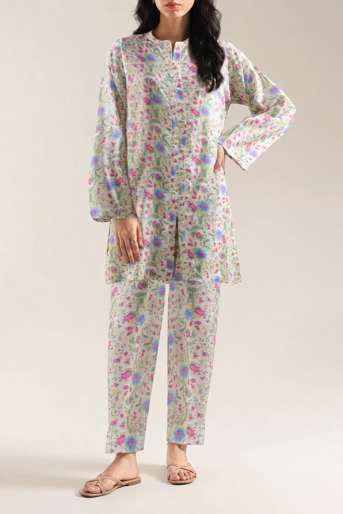 Printed Silk Touch Stitched 2 Piece (Shirt/Trouser)