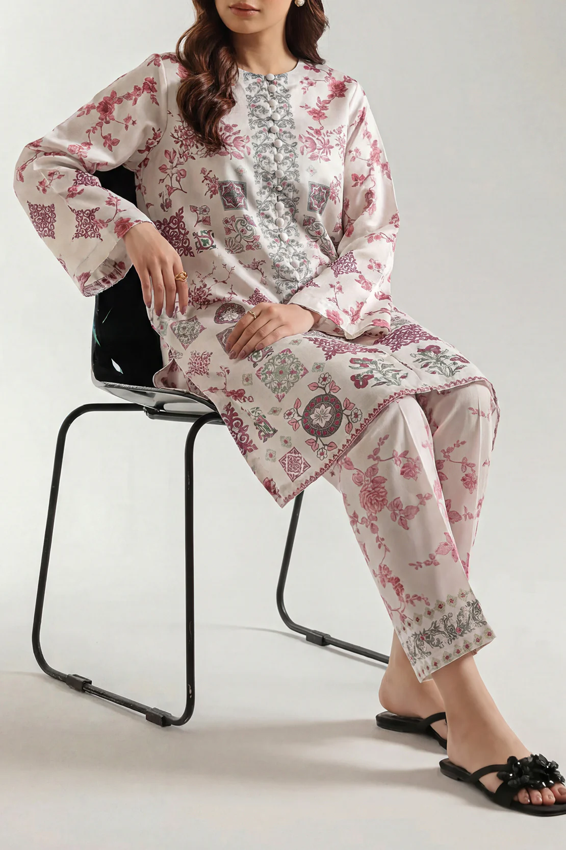 Printed Silk Touch Stitched 2 Piece (Shirt/Trouser)