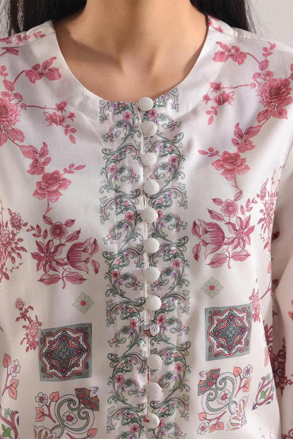 Printed Silk Touch Stitched 2 Piece (Shirt/Trouser) - Image 4